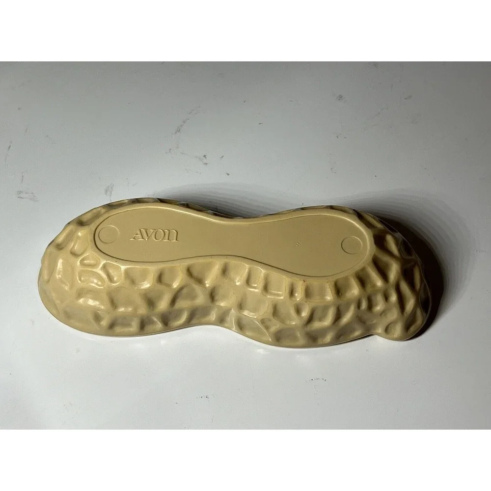 AVON Mr.Peanut Nutty Soap Dish Nut Shell Shaped Bowl Brown Tan 6.5